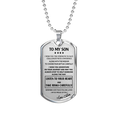 Necklace To my Son from Mom - Mother Son Necklace Pendant Chain Birthday Gifts Luxury